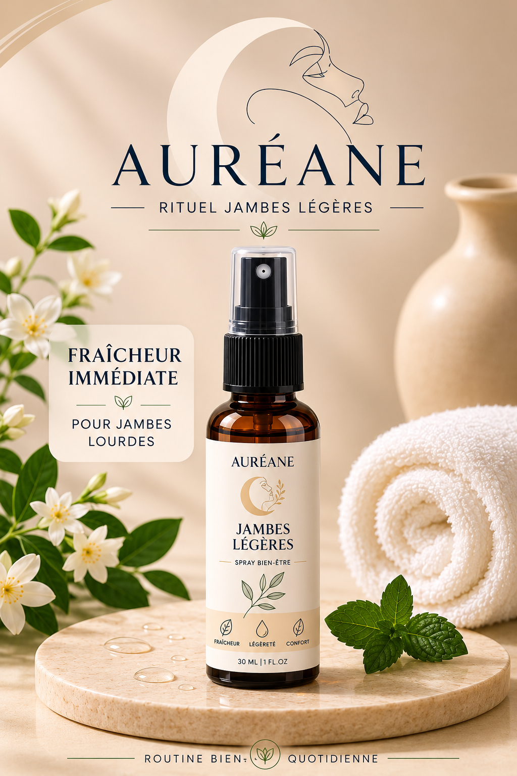 Auréane™ | Spray Jambes Légères & Fraîcheur Quotidienne Auréane™